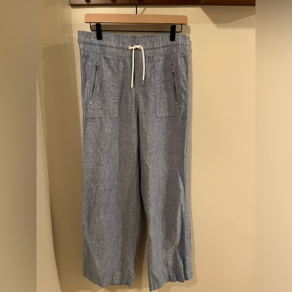 Athleta chambray blue Cabo linen wide leg pant size 4 - Picture 8 of 11